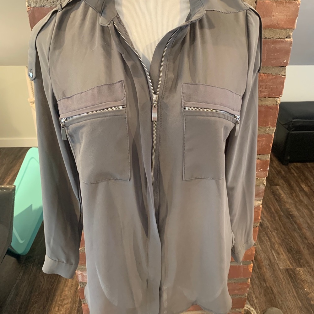 Grey collared long sleeve